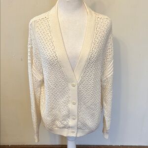 Splendid Cream Open-Knit Women's Cardigan Size M EUC